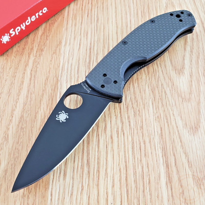 Spyderco Tenacious Folding Knife 3.39'' 8Cr13MoV Steel Blade Carbon F/G10 Handle