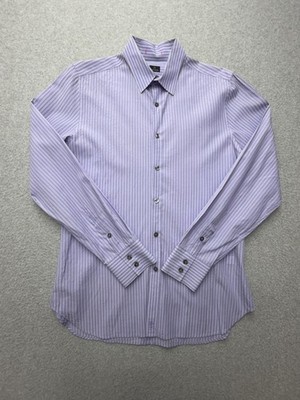 PS Paul Smith Dress Shirt Mens M Purple Stripe Cotton Long Sleeve Portugal