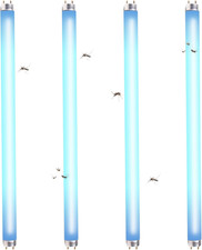 4 Pack 15W 18in UV Black Light Bulb F15T8 BL 365nm Replacement Bug Zapper Lamp