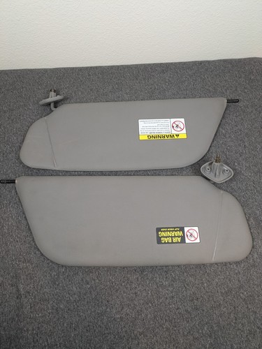 2001-2003 Toyota Highlander Sun Visors Set Left Right Mirror Sunvisor Tan OEM
