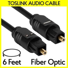 Toslink Optical Cable 6 Feet Optic Fiber Audio Cord SPDIF Male to Male Cable