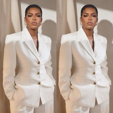 White Women Suits Formal Business Party Prom Wedding Wear Ladies Outfit 2 Pcs