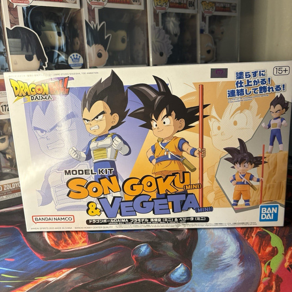 Kit Modelo Bandai Namco Dragon Ball Daima Mini Son Goku & Vegeta Con Soporte