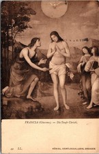 Austria Antique Postcard: Francia s Baptism of Jesus Christ, Art 1916 Stamp