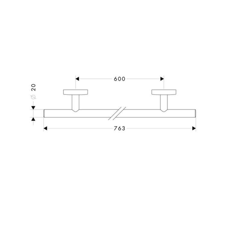 Hansgrohe 40516820 Logis 24 Single Towel Bar Brushed Nickel