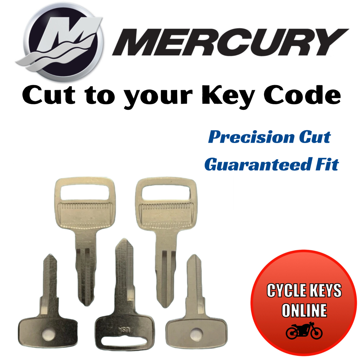 Mercury Mariner Outboard Marine Boat keys Cut to Code key codes