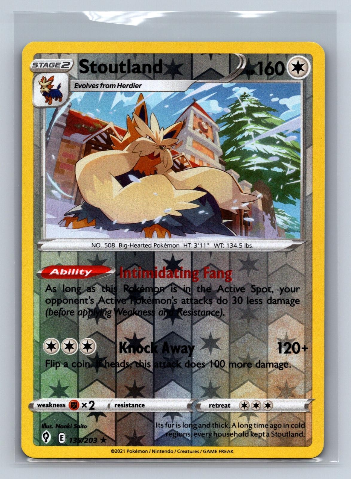 Stoutland 135/203 Rare Evolving Skies Pokemon Reverse Holo NM/M 723d-7