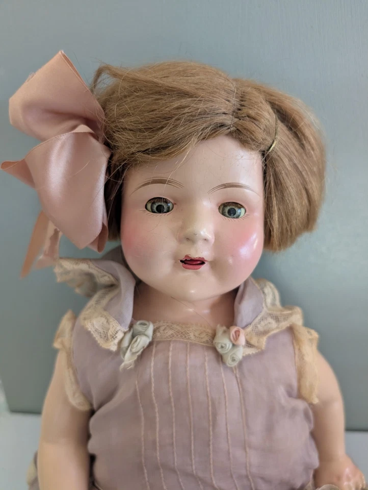 Composición de romero Effanbee 19" vintage años 20 en etiqueta original Vestido HECHO USA Foto 3 de 4