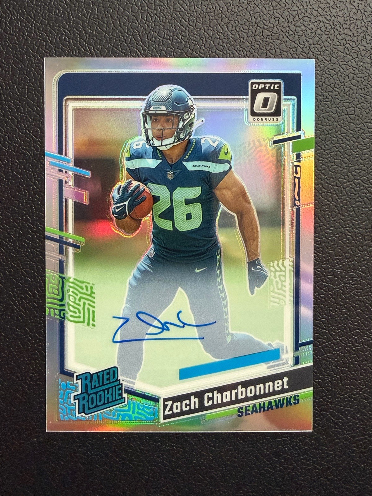 2023 Donruss Optic Football Holo Rated Rookie Auto - 294 Zach Charbonnet /150