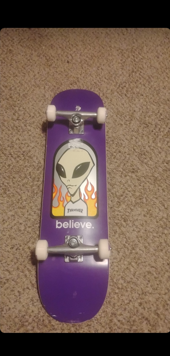 Purple Alien Workshop x Thrasher skateboard complete 8.5 | eBay