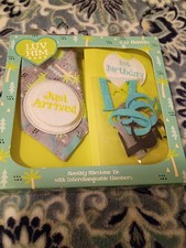 Luv Her Baby Blue/Green/Gray Gift Set Baby's 1st Year Photo Fun Gift Set New