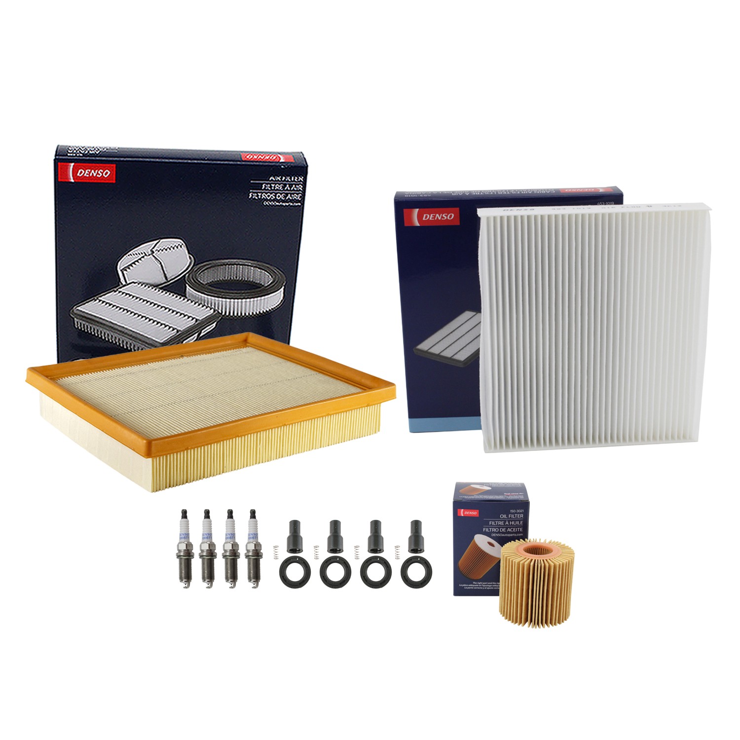 Denso Tune Up Kit 4 Spark Plugs  Boots Kit for Lexus NX300h 2.5L L4 2AR-FXE MFI