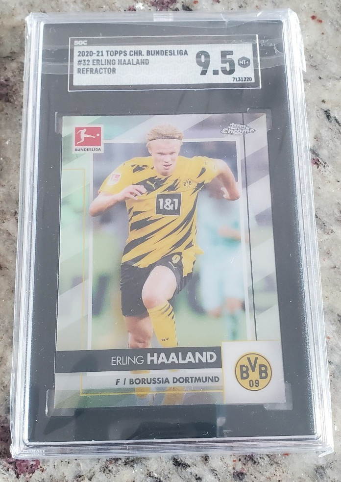 2020-21 Topps Chrome Bundesliga #32 Erling Haaland Refractor SGC 9.5