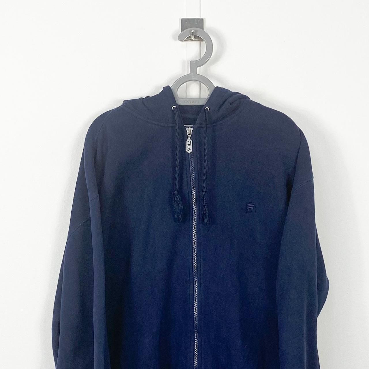 Felpa con cappuccio Fila vintage uomo XL blu navy