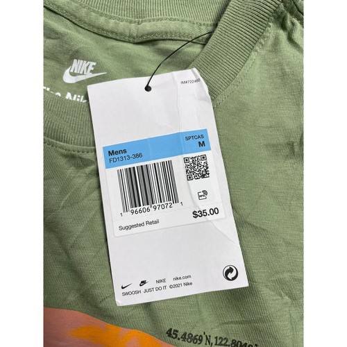 Nike Sportswear Men's Green T-Shirt Short Sleeve Crew Neck Size Medium - Picture 7 of 15