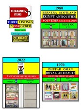 STAMPS EGYPT-1970 1980 2022-SOUVENIRS OMAN+SCOTLAND+MALI-3 LISTINGS-CLEARANCE