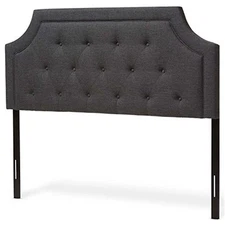 Baxton Studio Mars Modern and Contemporary Dark Grey Fabric King Size Headboard