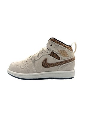 Jordan 1 Mid SE PS Light Orewood Brown Metallic Gold Little Kids 11C New