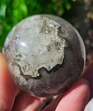Stunning Mica Fluorite Sphere With Pyrite Inclusions UK Seller FREE Postage