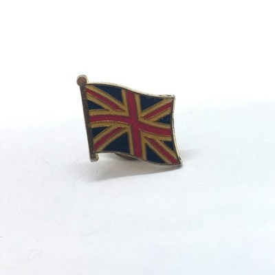 Vintage British Union Jack Flag United Kingdom UK Waving Enamel Lapel Pin Small