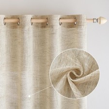 Linen Curtains Curtain with Eyelets Living Room Modern Linen Curtain Drapes Lei...