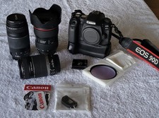 CANON EOS90D 3 Canon Lenses, Battery Expansion, 2 Batteries, Charger, 64 Gig SD