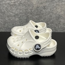 Crocs Baya Toddler Clog Size C4 EU 19 White Slip On Slipper Water Shoes