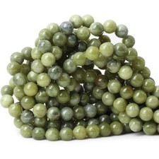 8mm Natural Taiwan Green Jade Round Beads 45pcs Loose 15in Strand DIY Jewelry