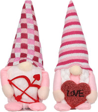 Handmade Scandinavian Gnome Decor for Valentine's Day - 2 Piece Set