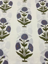 Indian Hand-Block Floral Cotton Fabric 2.5 Yard Running Craft Fabric Print 1528