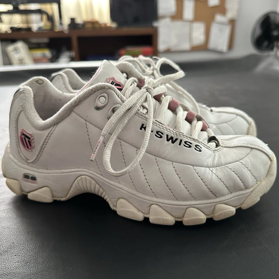 K-Swiss Mujer 7 Blanco Impactante Rosa Zapatos Tenis De Colección 70 Foto 2 de 4