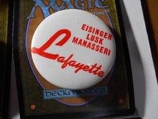 1-3/4" Eisinger Lusk Manasseri unknown office and location cello pinback button