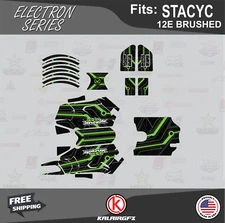 Graphics Kit for  STACYC 12E Brushed Electric Bike Electron-green