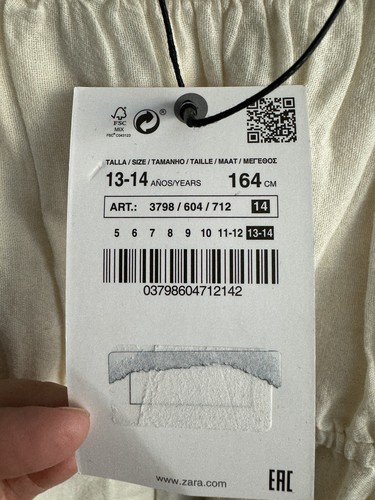 Zara Skirt Size 13/14 In Kids NWT - Picture 3 of 5