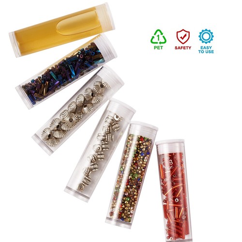 100boxes Bead Storage Containers Bottle Clear Plastic Pot Jars 5.5x1.5cm - Picture 3 of 7