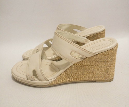 3 Cole Haan Platform Wedge Sandals Black Cream Snakeskin Size 9/9.5 LOT - Picture 7 of 9