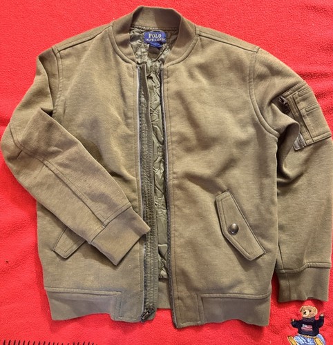 Polo Ralph Lauren Jacket Kid 7 Green Army Padded - Picture 3 of 9