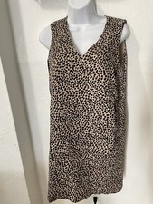 ANN TAYLOR Women's Sleeveless Leopard Print Dress SizeS#10