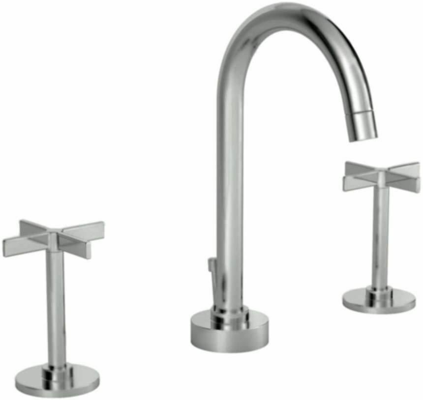 Jado 847003.144 Stoic Widespread Lavatory Faucet Cross Handles, Brushed Nickel