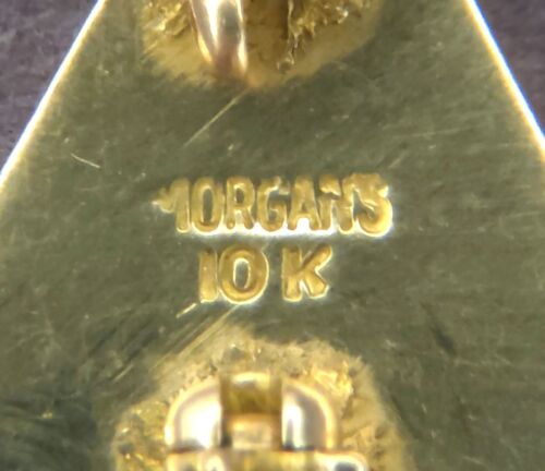 Prendedor solapa Morgans Iyob Filiae oro macizo 10k C1950 vintage Jobs Daughters 1,46 g - Imagen 5 de 5