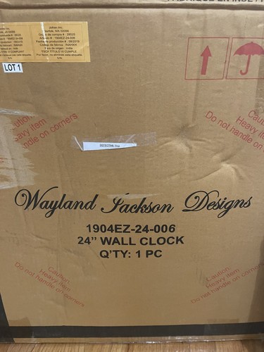 Wayland Jackson 23 1/2" Round Heavy Distressed Wood Wall Clock, Black & Gray - Picture 15 of 17