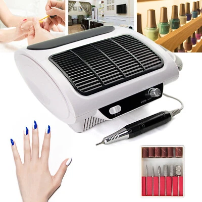 SENDERPICK 3in1 Elektrische Nagelfräser mit Absaugung Professionell Manikure Pedikure Set