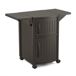 Suncast Serving Station Patio Cabinet Resin Weather ...