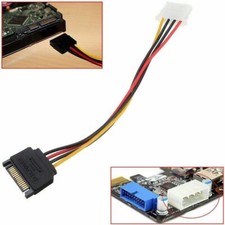 5Pcs IDE/Molex 4-Pin Male To Serial ATA SATA 15-Pin Female Power Adapter Cable