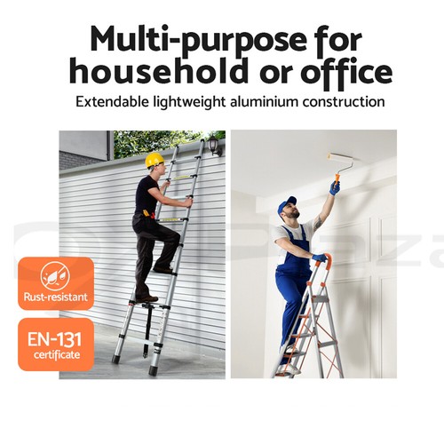 Giantz 3/4/5/6 Step Ladder Multi-Purpose Telescopic Folding Aluminium Non Slip - Picture 3 of 30