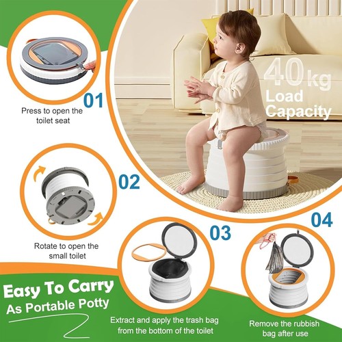 Kids Potty Trainer Seat Safety Toilet Training Toddler Portable U-Shaped Small - Picture 3 of 23