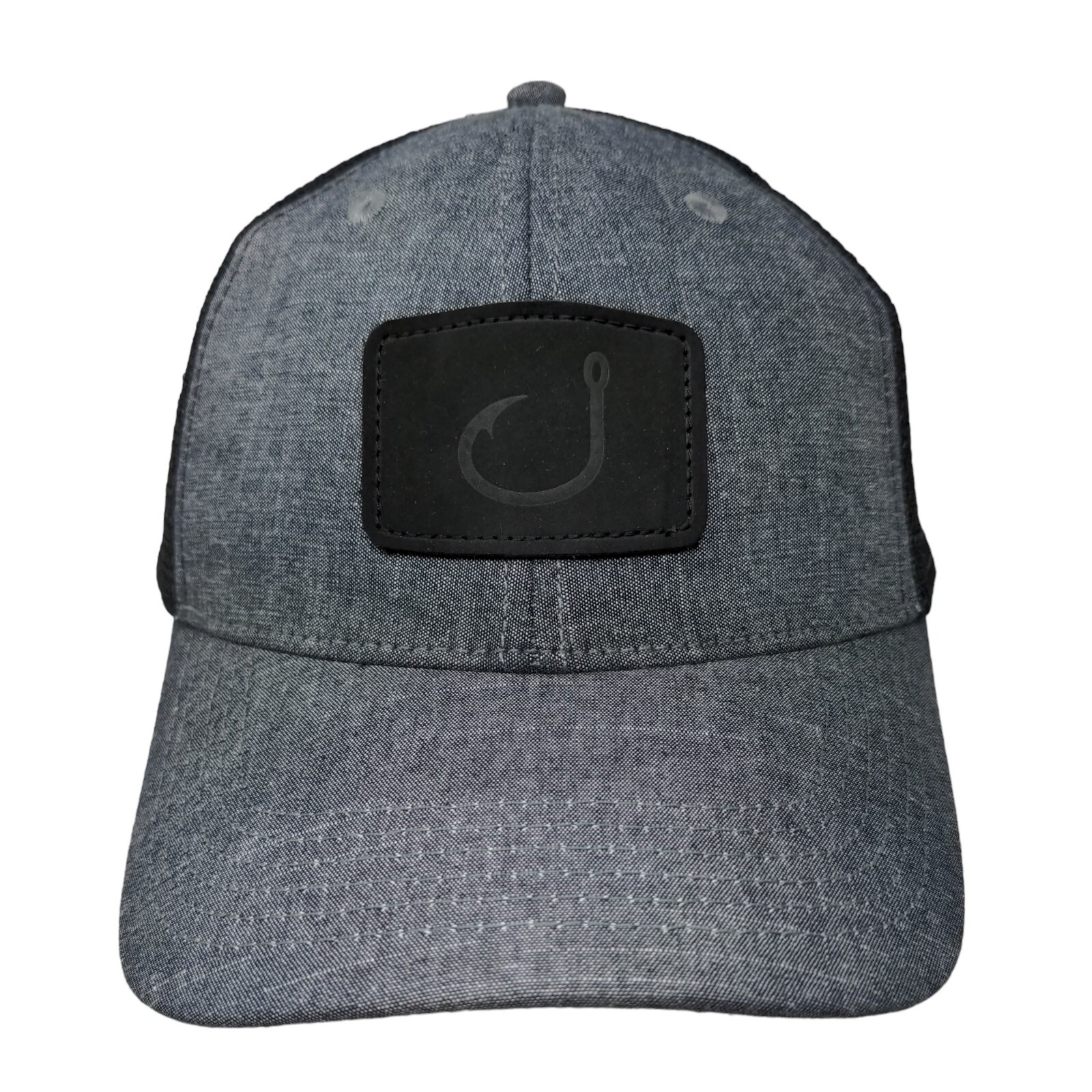 Fishing Hook Patch Snapback Mesh Back Trucker Hat… - image 1