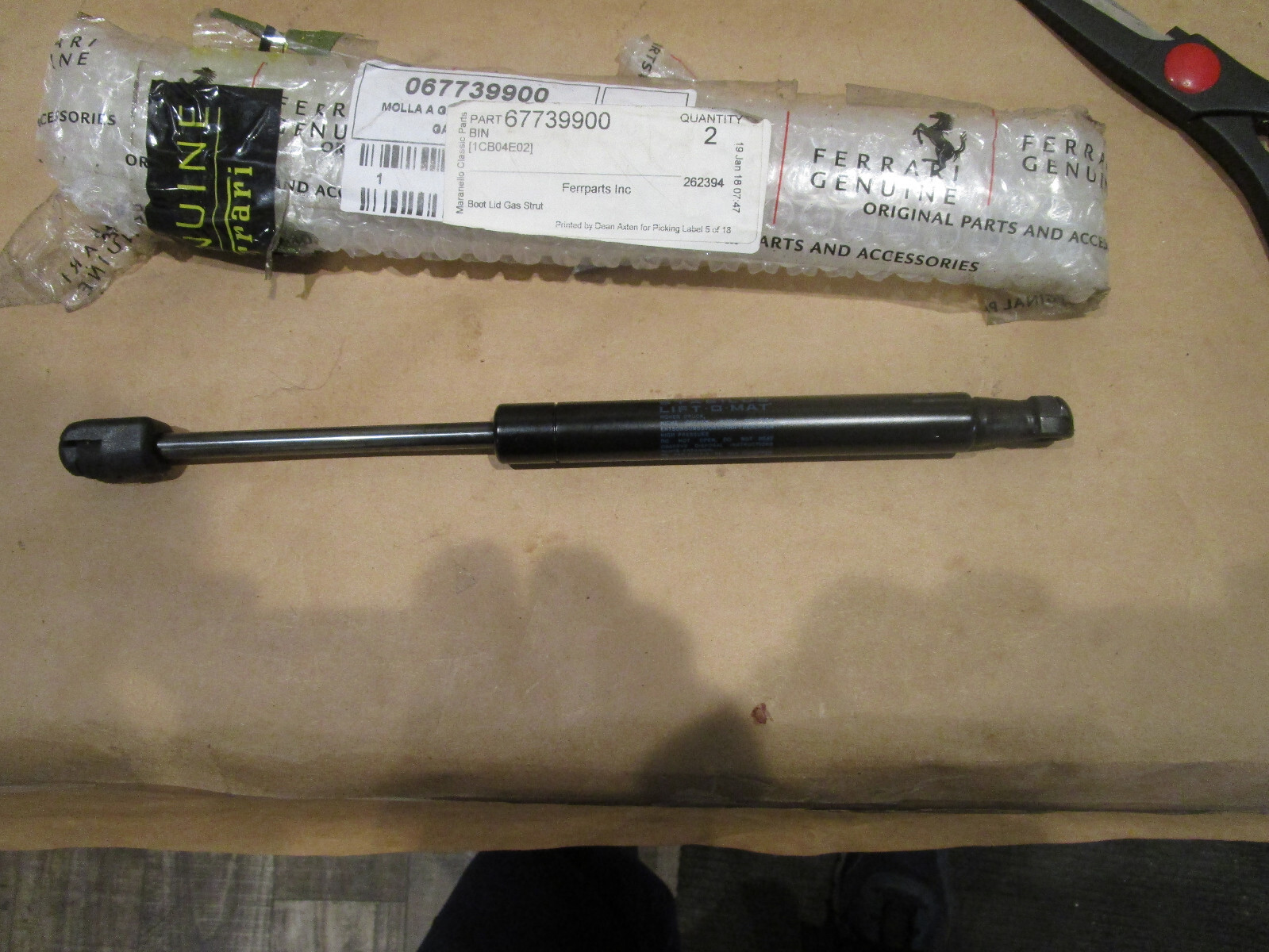 Ferrari 612 - Boot Lid Gas Strut (NEW)  - P/N 67739900