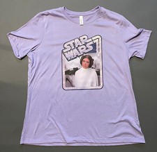 Star Wars "Vintage" Style Retro   Princess Leia Transfer T-Shirt   Women's Large