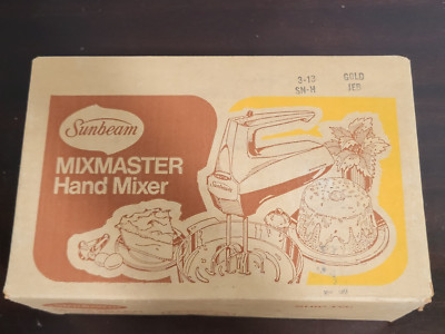 Vintage Sunbeam Mixmaster Hand Mixer Gold NIB 1979